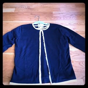 Pendleton Silk Navy Cardigan Twinset
